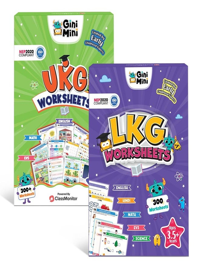 GiniMini Combo Pack of 600+ LKG & UKG Worksheets for 3-7 Years | English, Math, Science, EVS & Hindi | Learning & Writing Activities | Educational Gift for Kids Boys Girls - Image 2